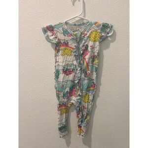 Bums & Roses My Little Pony Bamboo Ruffle Romper Sleeper 3-6 Months